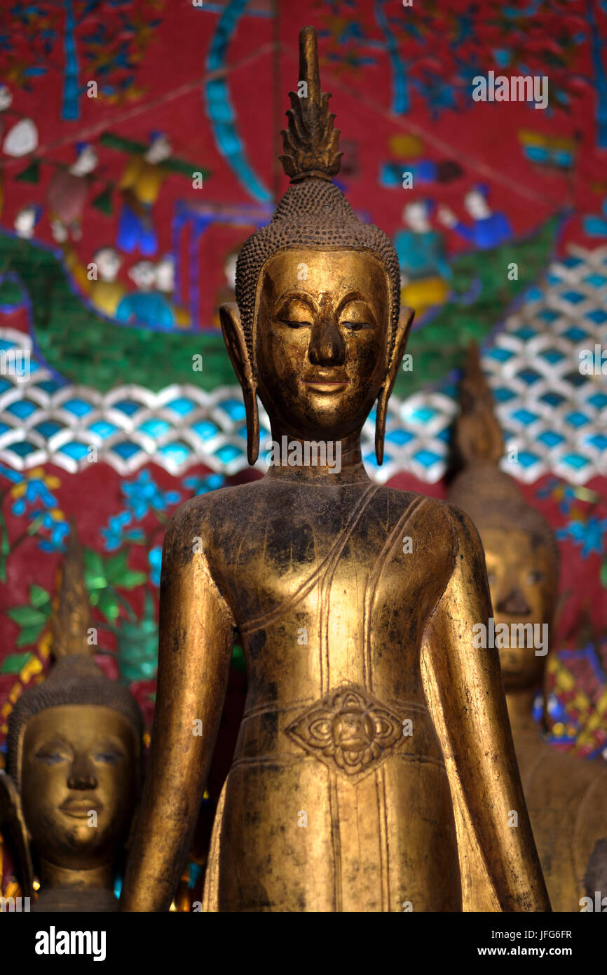 Wat Xieng Thong buddhistischen Tempel in Luang Prabang, Laos, Asien Stockfoto