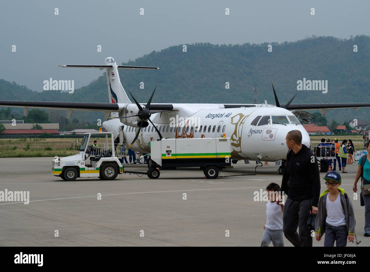 Bangkok Air propeller Flugzeug auf dem Airport tarmac Stockfoto