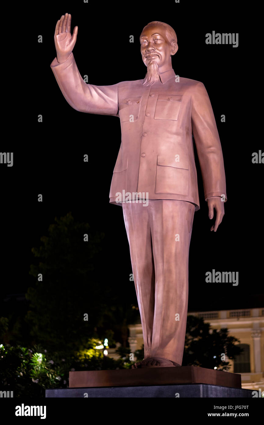 Bronzestatue der vietnamesischen kommunistischen Präsidenten Ho Chi Minh City, Ho Chi Minh City, Vietnam, Asien Stockfoto