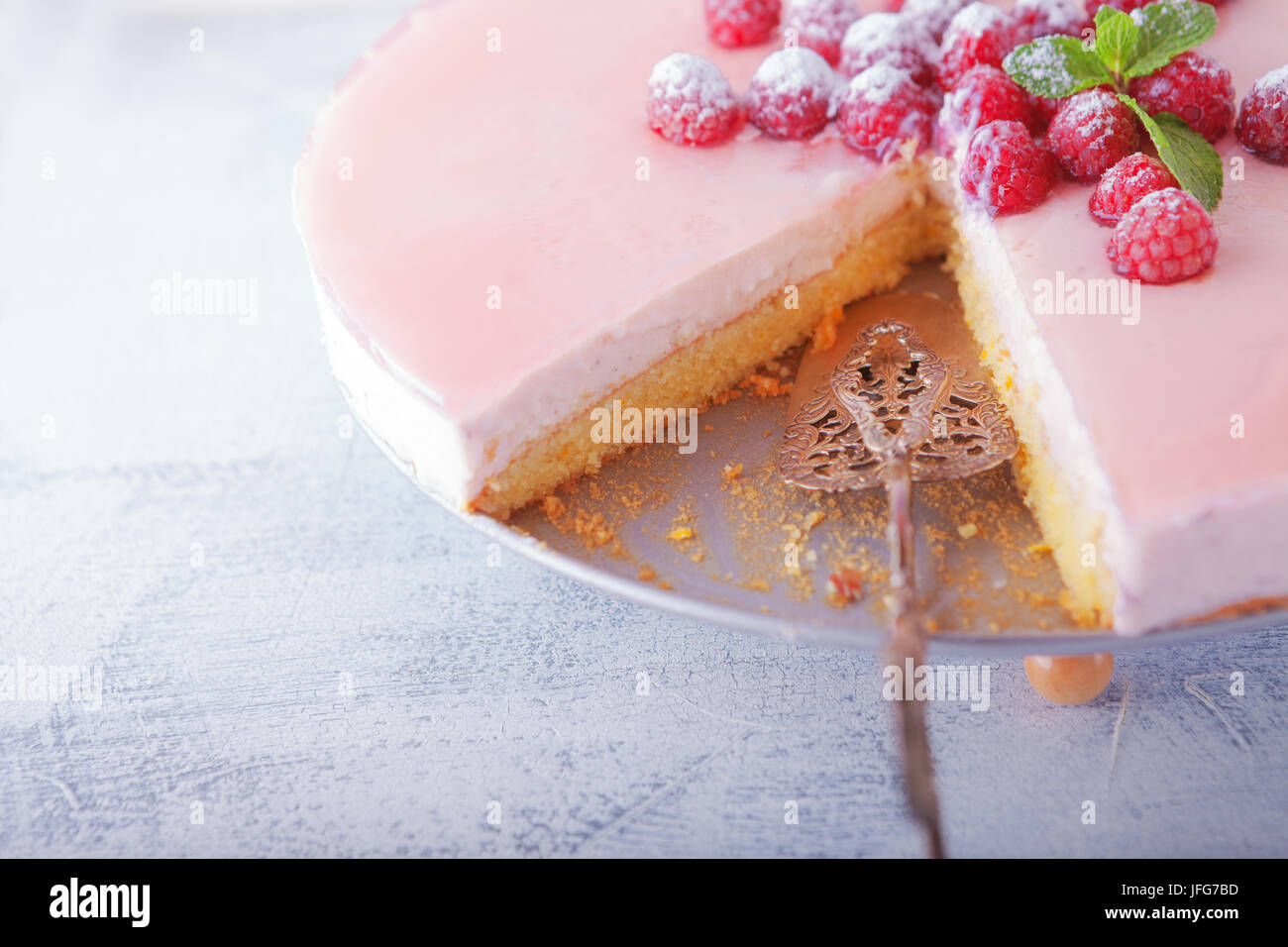 Joghurt haugemachter Käsekuchen Stockfoto