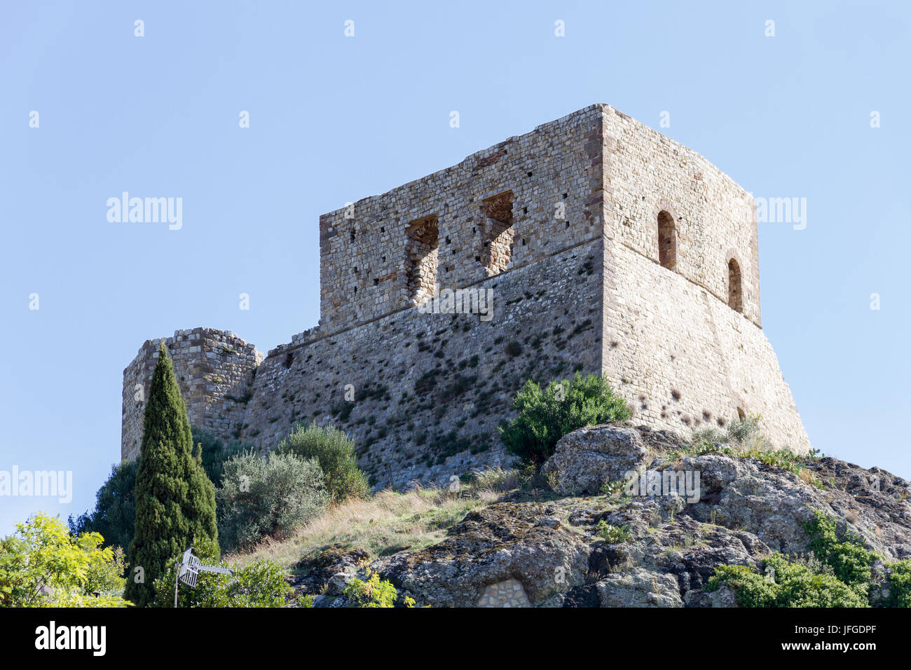 Burgruine Castello di Montemassi Stockfoto