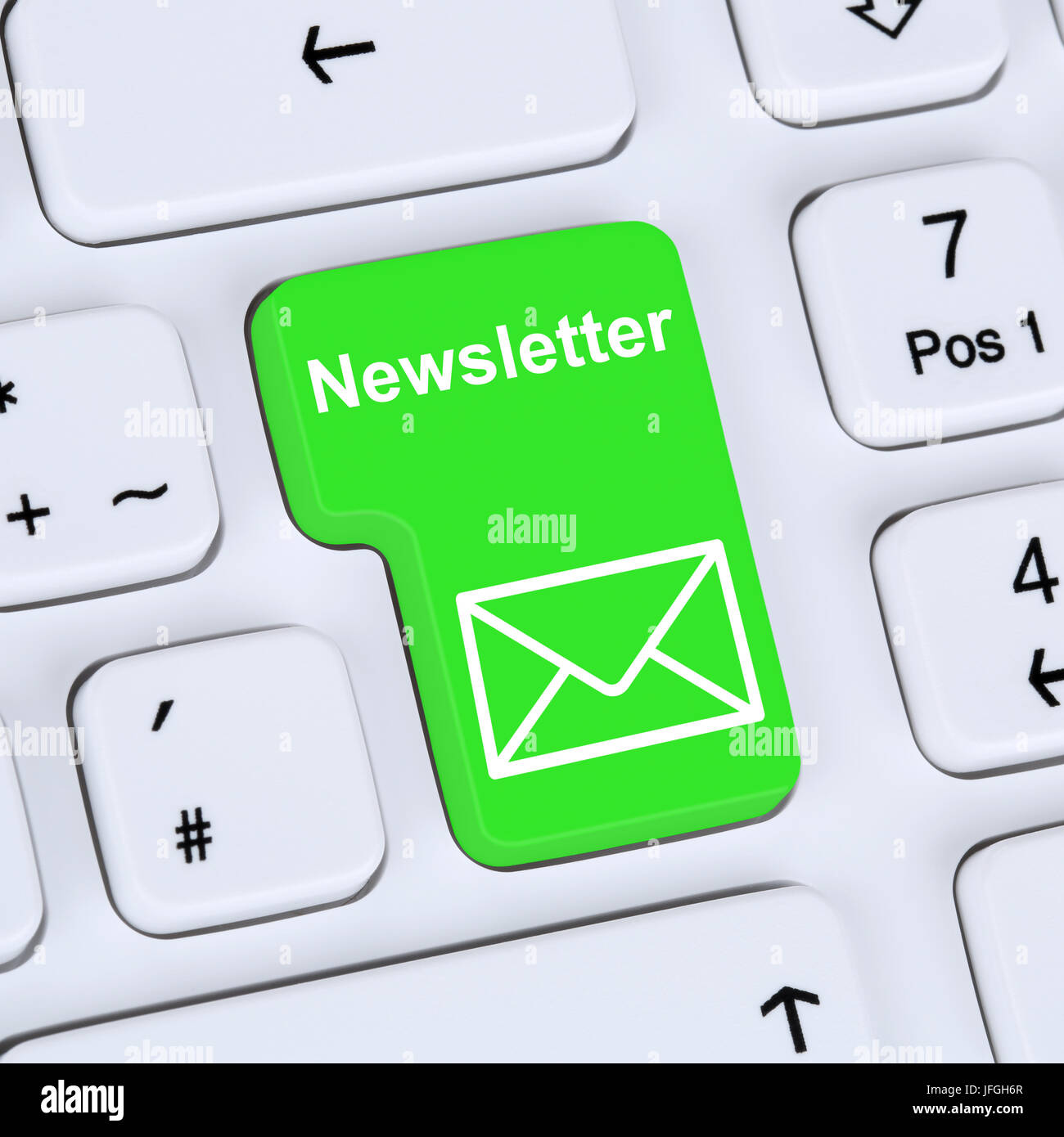 Internet Konzept Newsletter senden for Business Marketing Kampagne Stockfoto