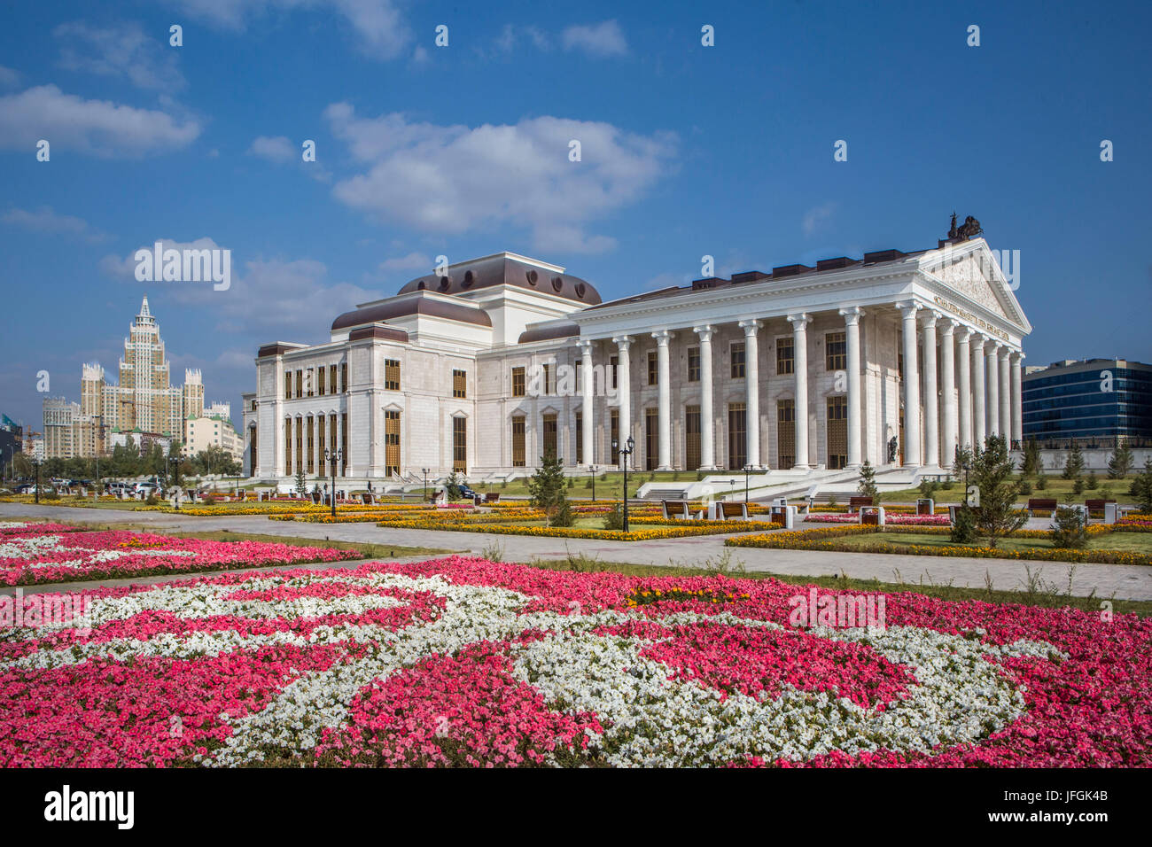 Kasachstan, Astana, Kasachstan, Astana, neue Administrative City Opera Stadttheater Stockfoto