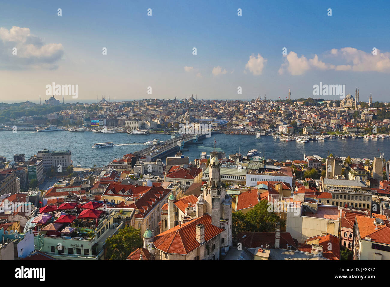 Türkei, Istanbul Stadt Panotrama, das Goldene Horn Stockfoto