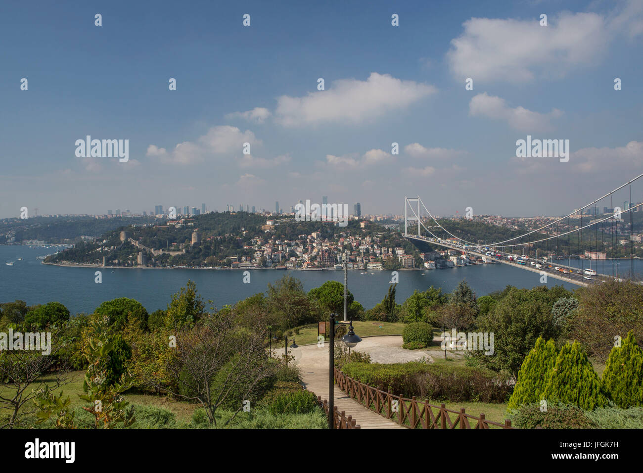Türkei, Istanbul City, Bosporus-Brücke, entstammt Europa und Asien Stockfoto