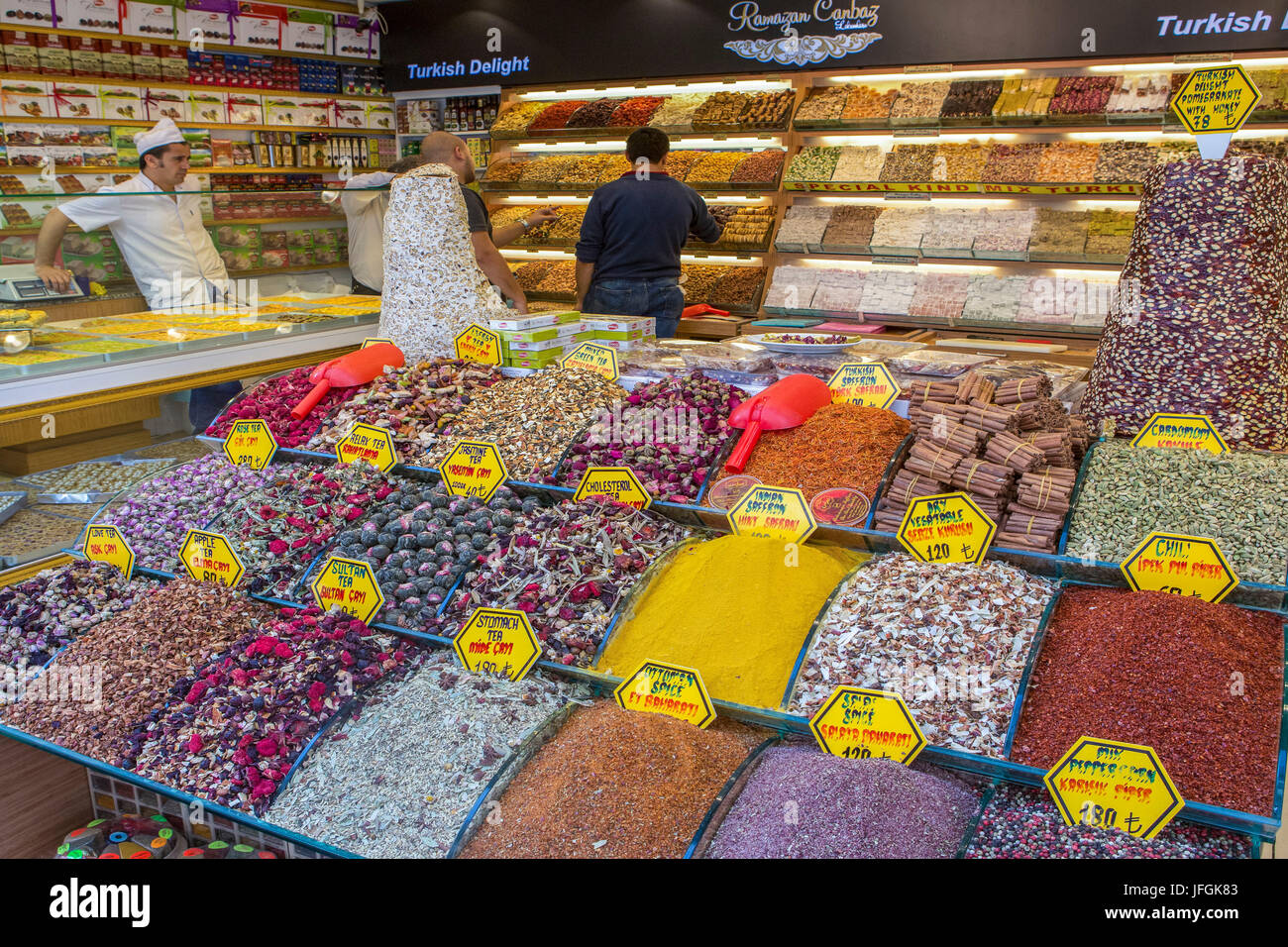 Türkei, Istanbul City Grand Bazar, Gewürze shop Stockfoto