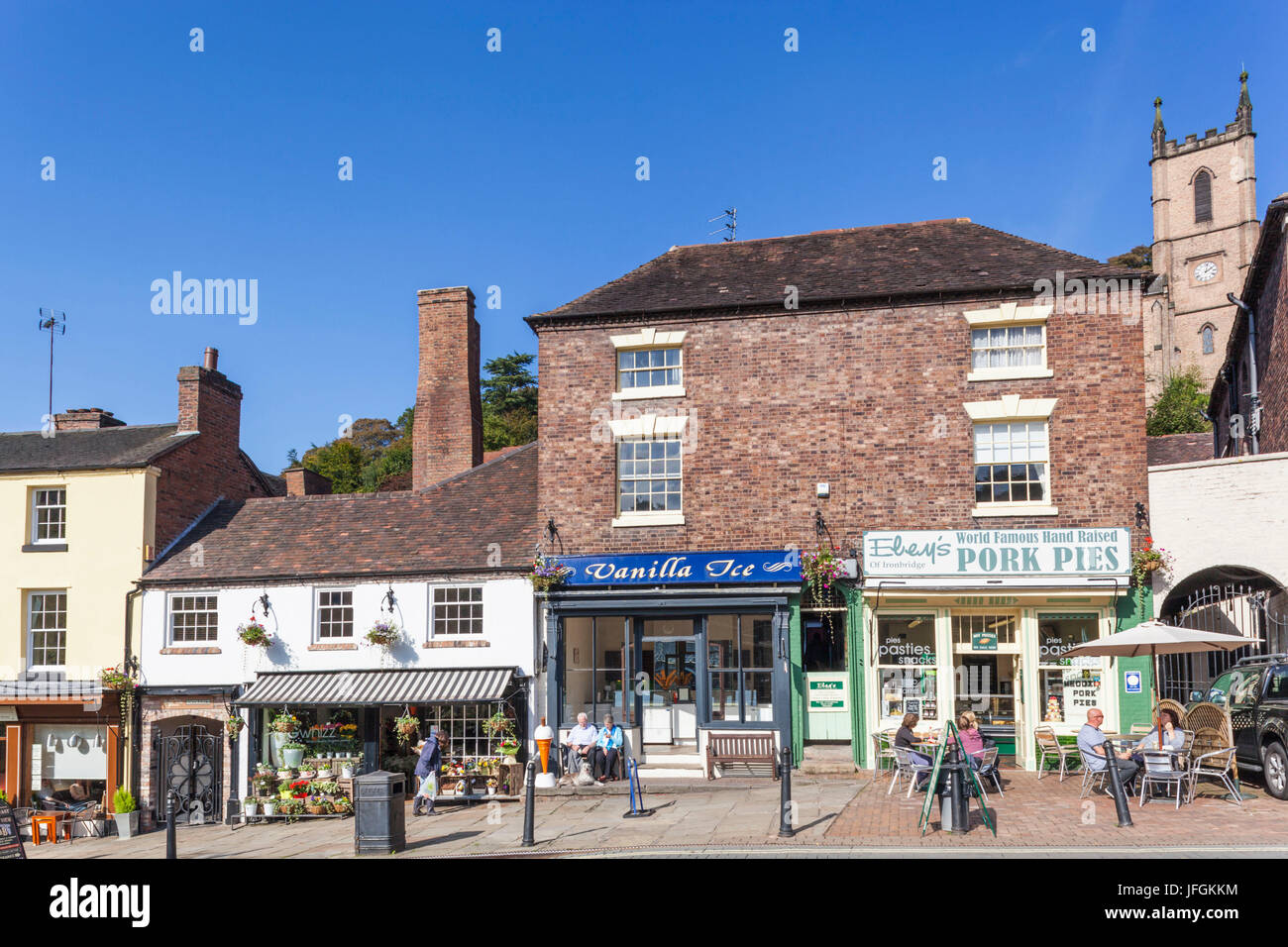 England, Shropshire, Ironbridge, Straßenszene Stockfoto