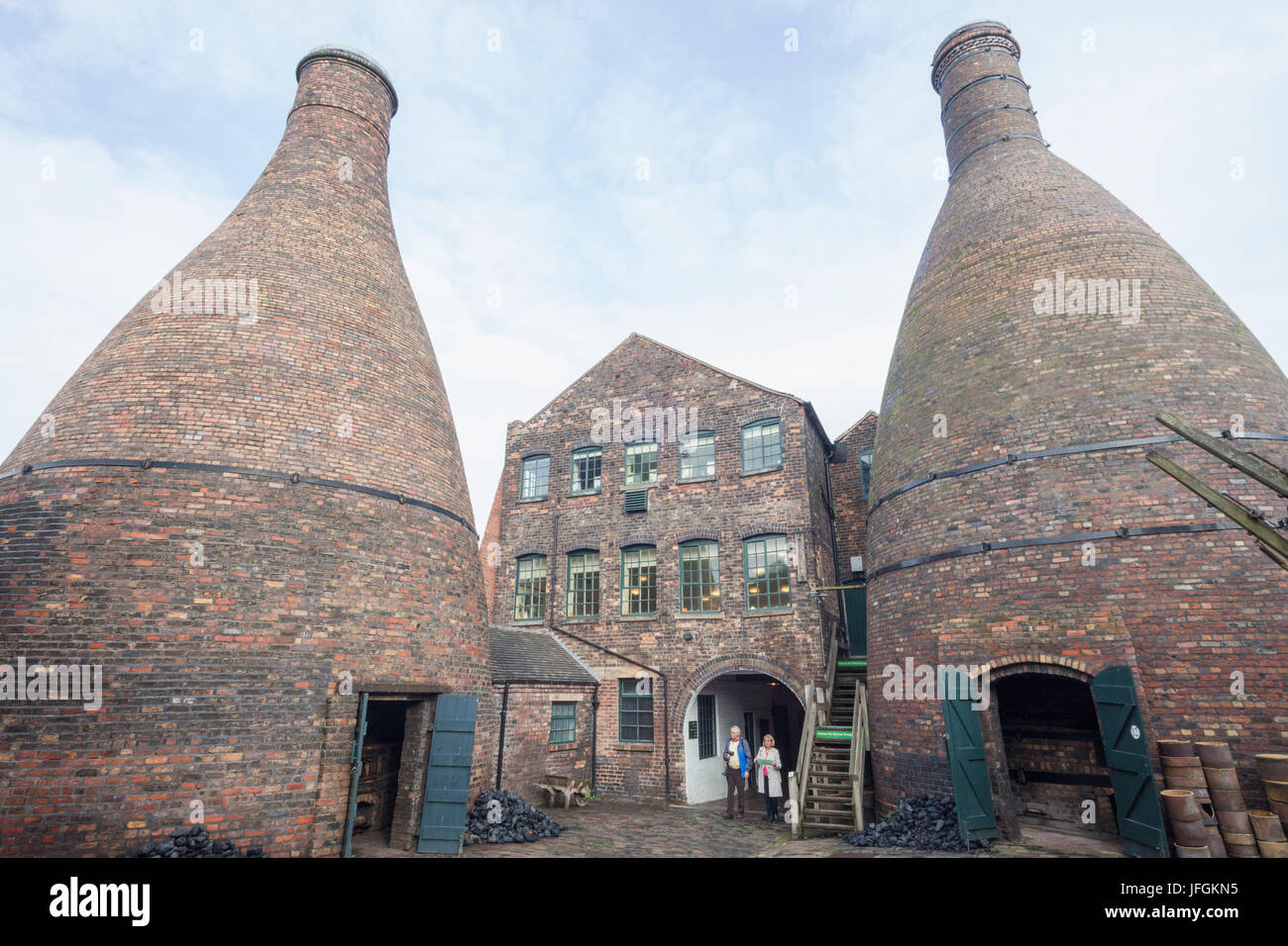 England, Staffordshire, Stoke-on-Trent, Gladstone Pottery Museum historische Töpferöfen Stockfoto