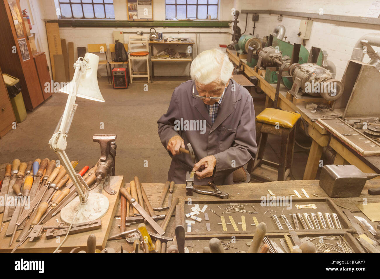 England, Yorkshire, Sheffield, Kelham Insel-Museum, Taschenmesser-Hersteller Stockfoto