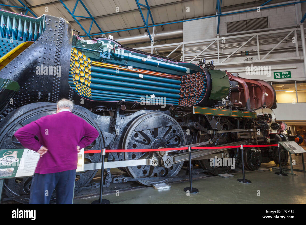 National Railway Museum, York, Yorkshire, England ausstellen von historischen Dampfzug Stockfoto