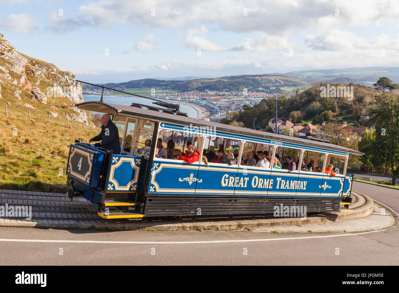 Wales, Llandudno, Great Orme Straßenbahn Stockfoto
