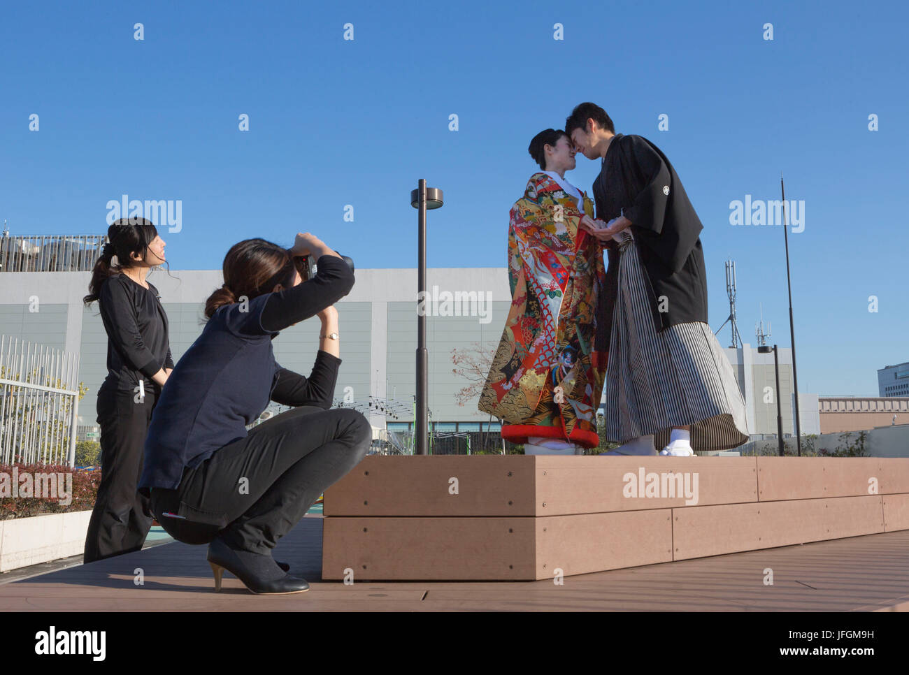 Japan, Yokohama City, Cosmo weltweit Riesenrad, Hochzeit Stockfoto