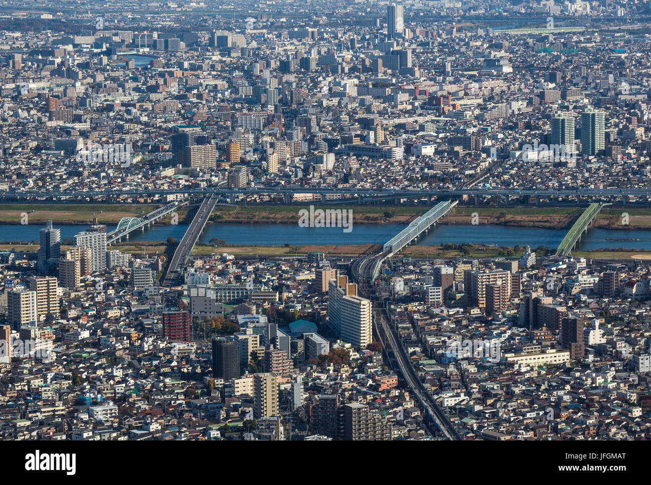 Japan, Kanto, Tokyo City, Sumidagawa Fluss Stockfoto