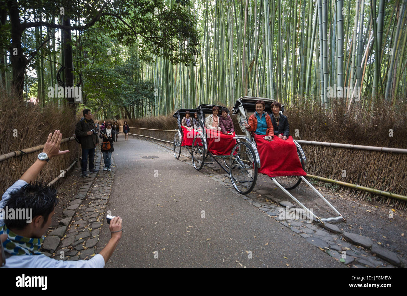 Japan, Kyoto-Stadt, in der Nähe von Tenryu-Ji, Bambu Holz Stockfoto