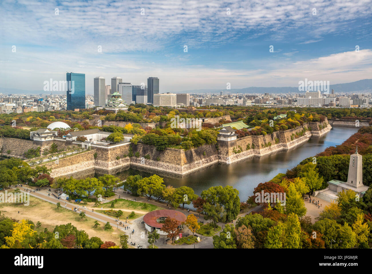 Stadt in Japan, Kansai, Osaka, Osaka castle Stockfoto