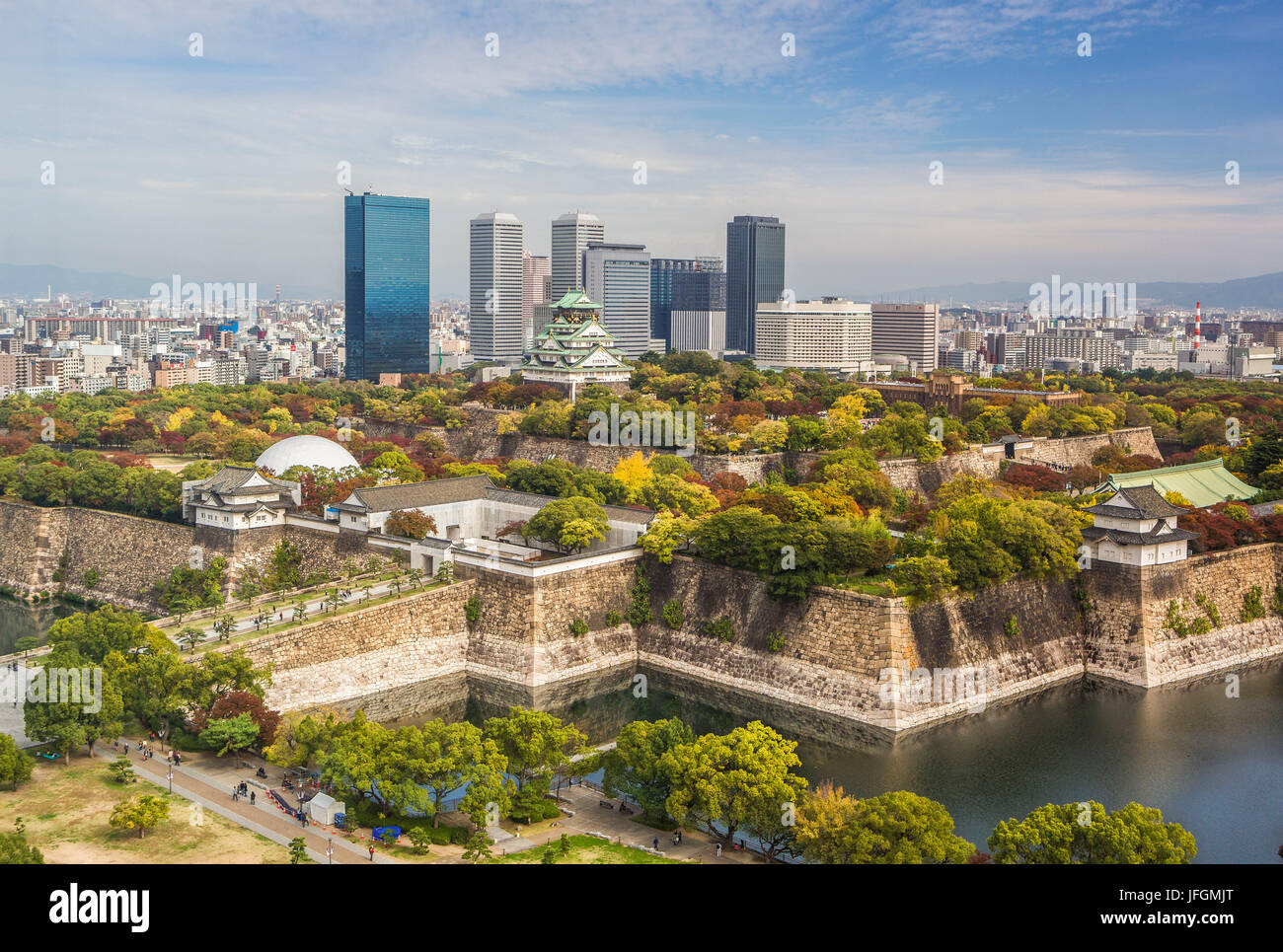 Stadt in Japan, Kansai, Osaka, Osaka castle Stockfoto