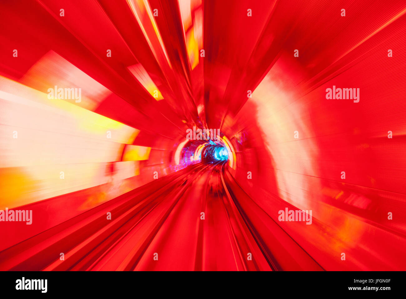 China, Shanghai, der Bund Sightseeing Tunnel-Licht-Show Stockfoto