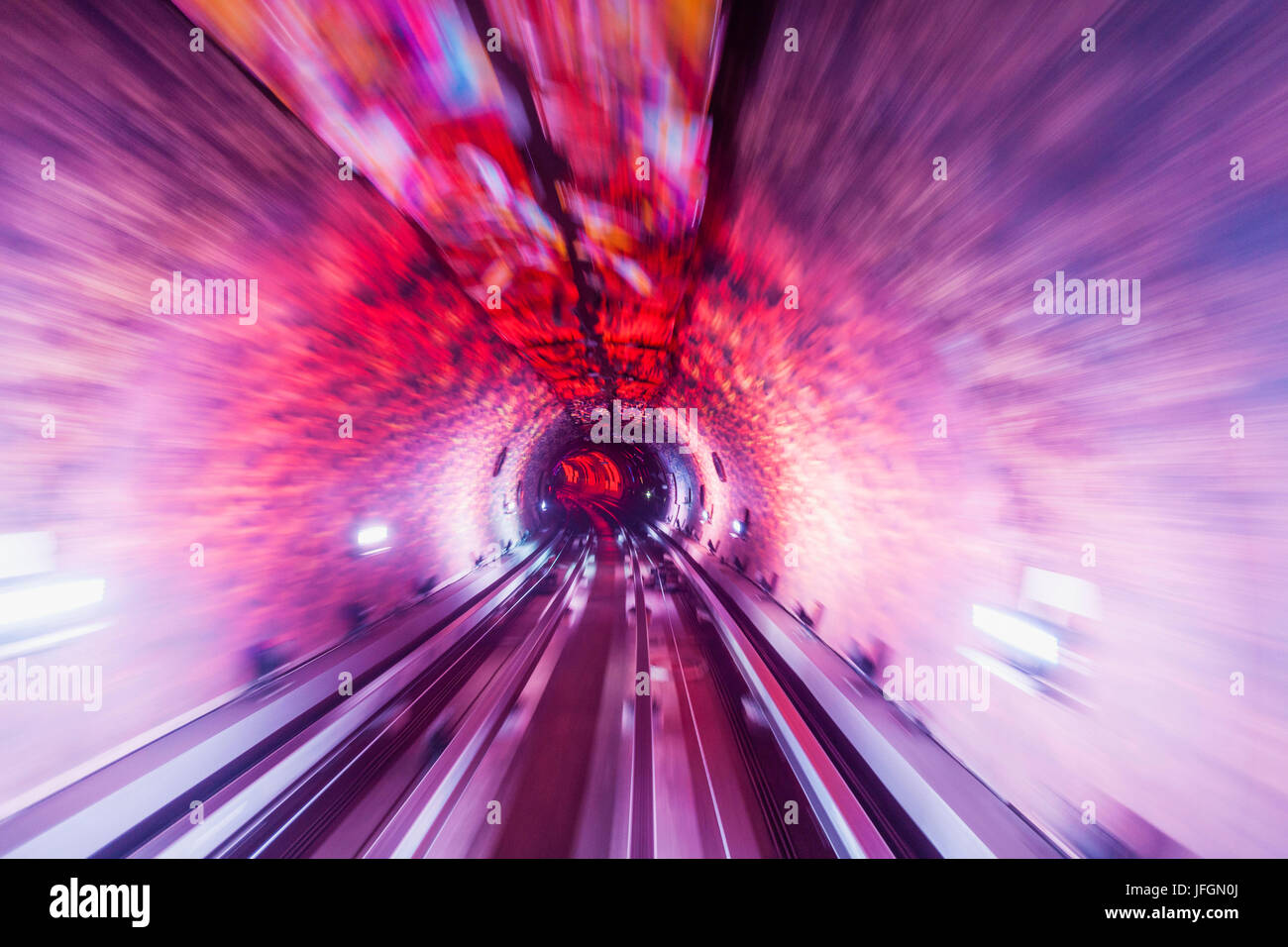 China, Shanghai, der Bund Sightseeing Tunnel-Licht-Show Stockfoto