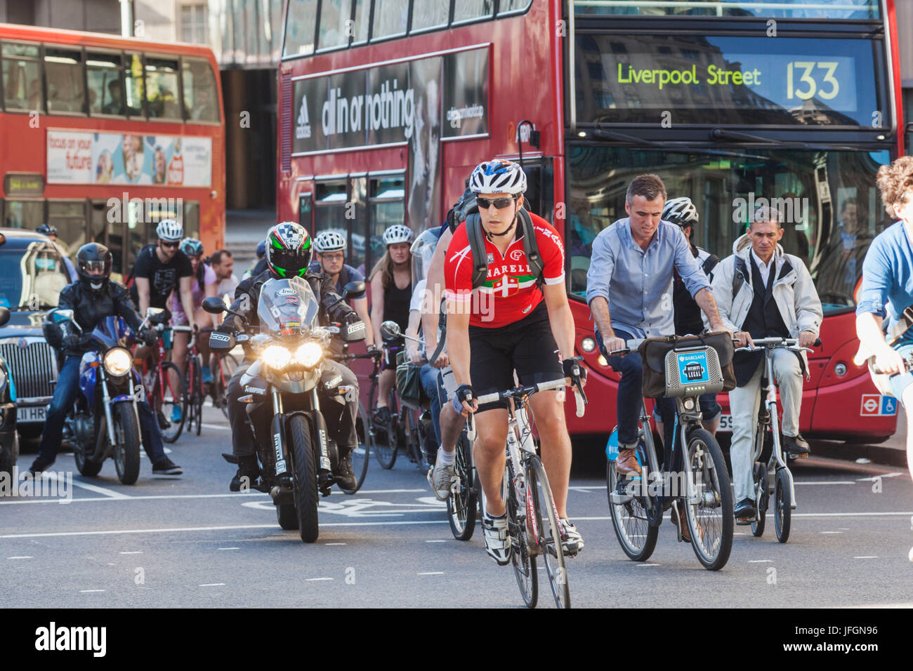 England, London, City of London, Radfahrer Stockfoto