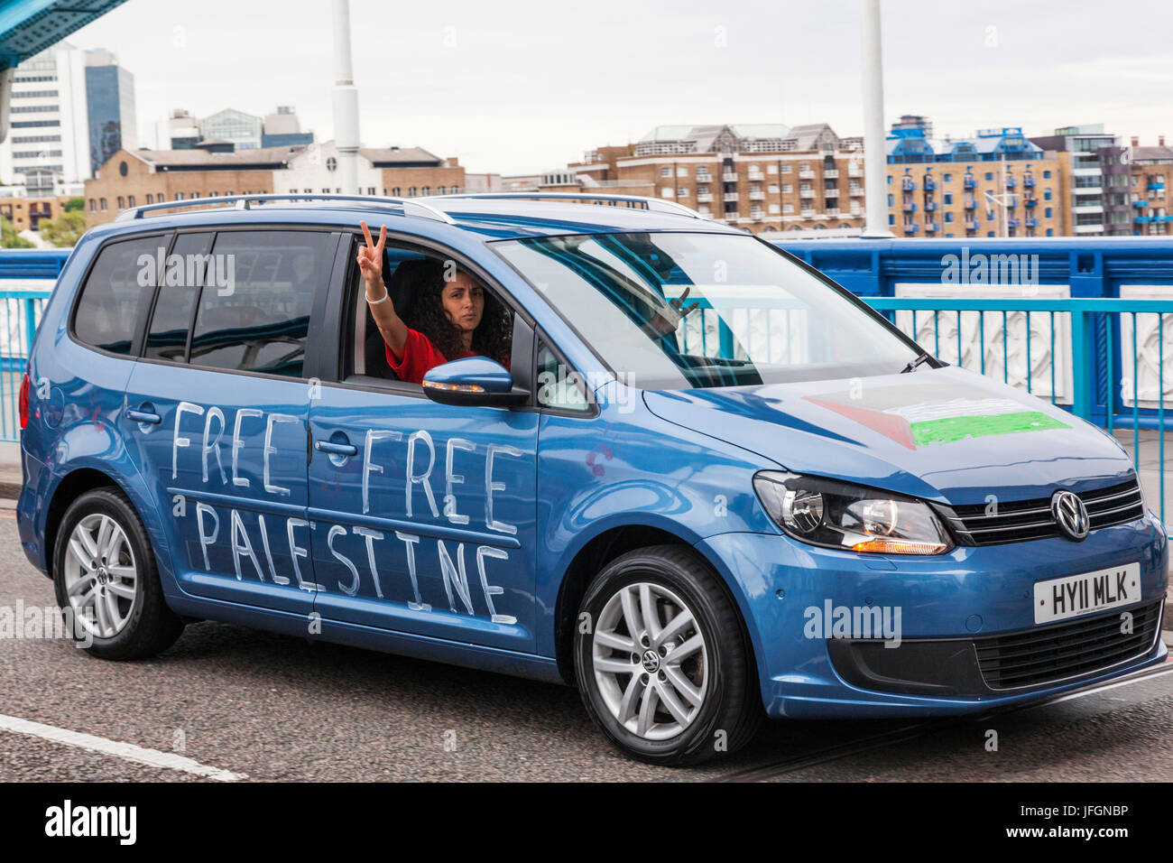England, London, freies Palästina Demonstranten Stockfoto