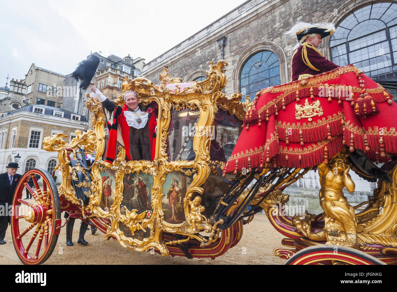 England, London, Lord Mayor es Show, staatliche Trainer des Oberbürgermeisters Stockfoto
