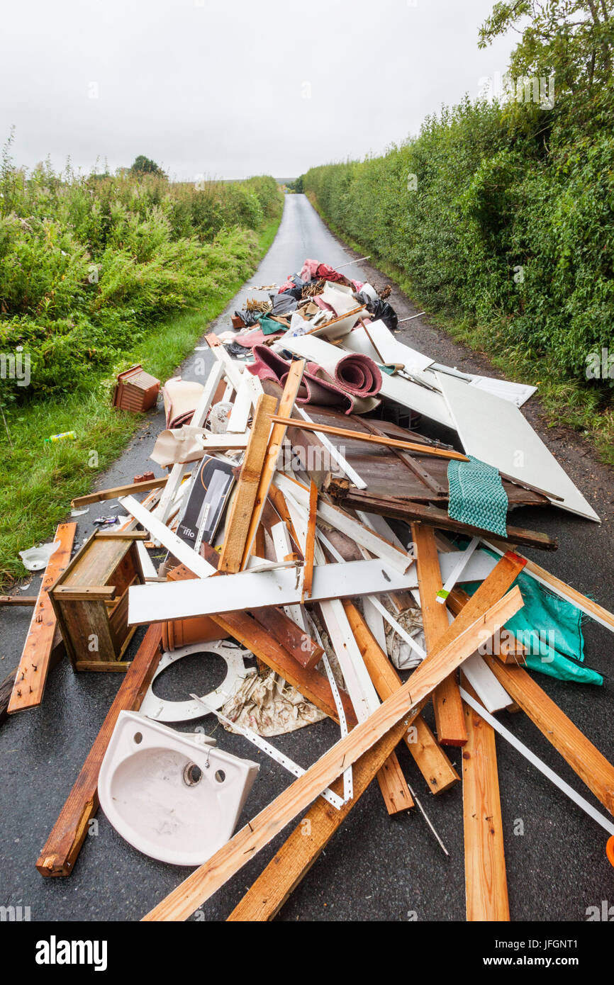 England, Sussex, fliegen auf kleine Landstraße kippen Stockfoto