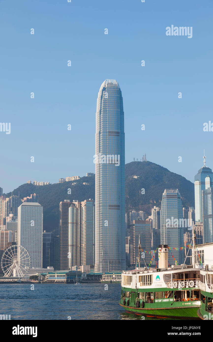 China, Hong Kong, Skyline der Stadt und International Finance Center Building (IFC) Stockfoto