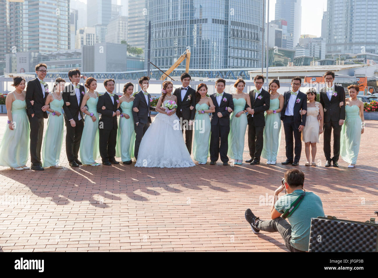 China, Hong Kong, Hochzeit Gruppe Stockfoto