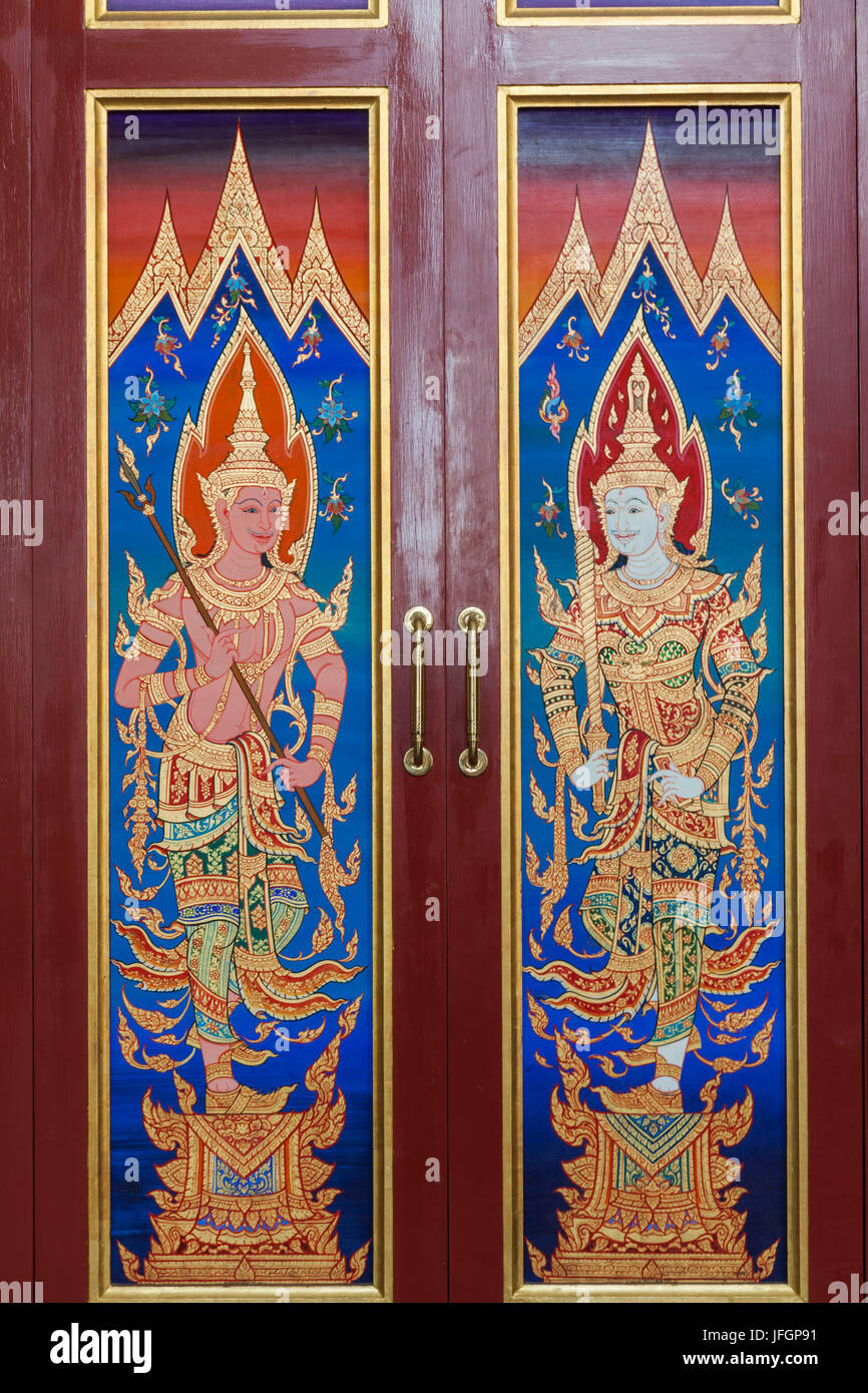 Thailand, Bangkok, Bangkok Nationalmuseum, Royal Feuerbestattung Panels mit Szenen aus dem Ramayana Stockfoto