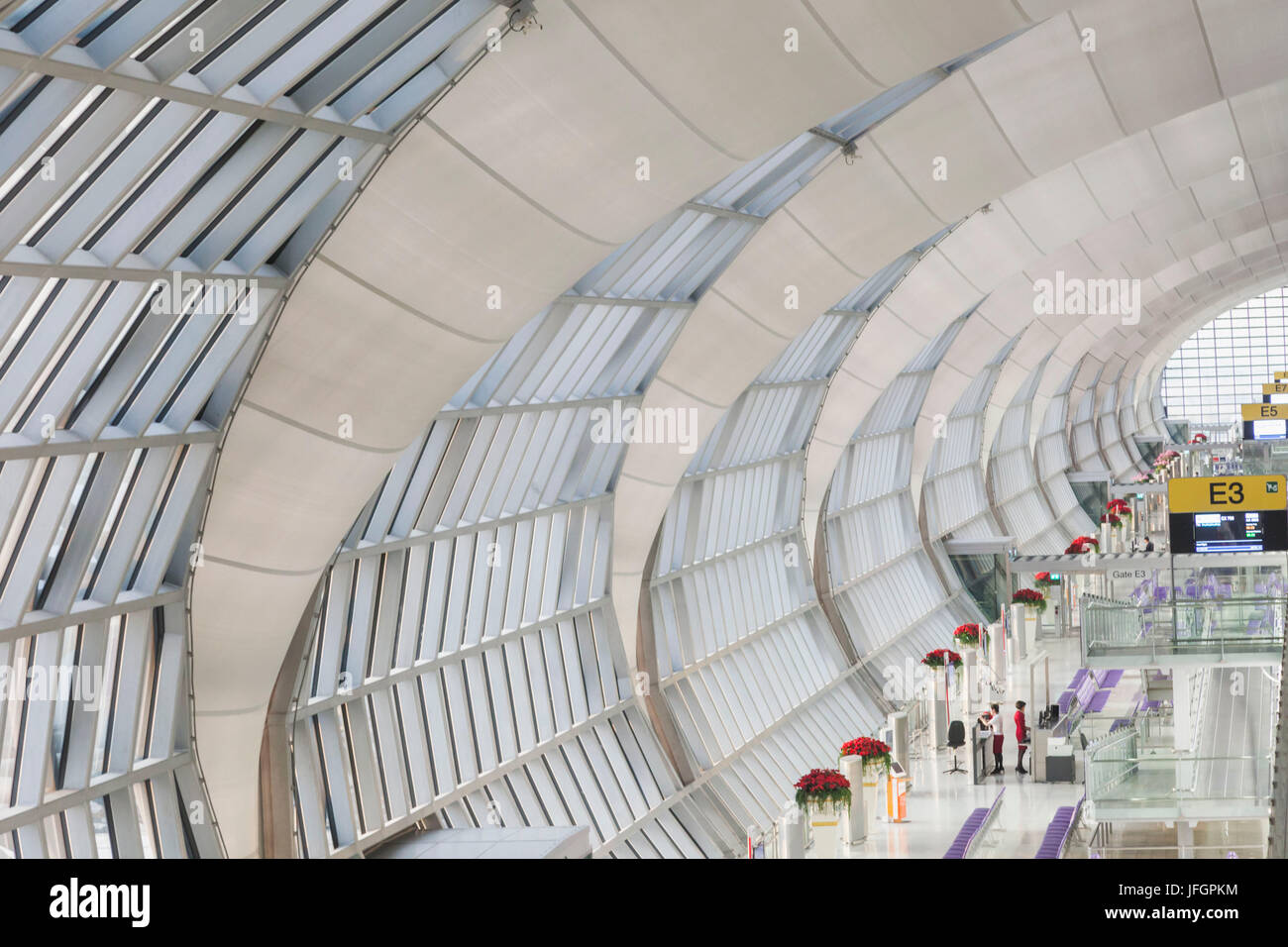 Thailand, Bangkok, Suvarnabhumi Airport, Abfahrtzusammentreffen Bereich Stockfoto