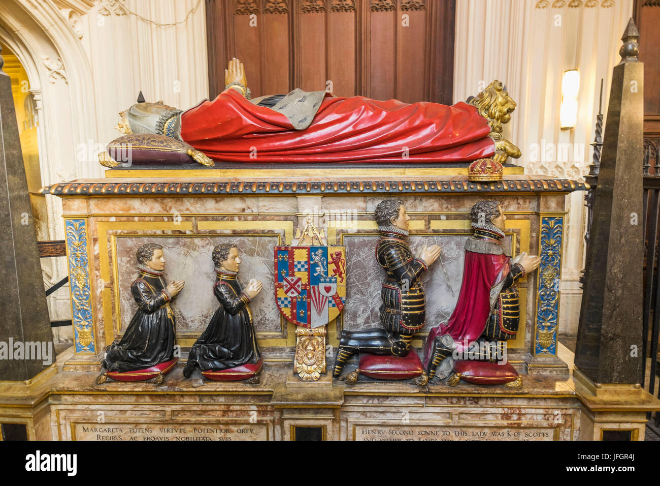 England, London, Westminster Abbey, Henry VII Marienkapelle, Grab von Margareta Potens Stockfoto