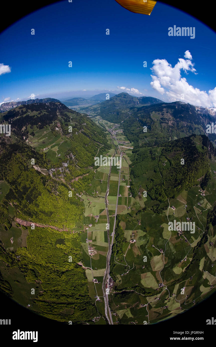 Engelbergertal, Luftbild, Wolfenschiessen, Zentralschweiz, Region Vierwaldstättersee, Schweiz Stockfoto