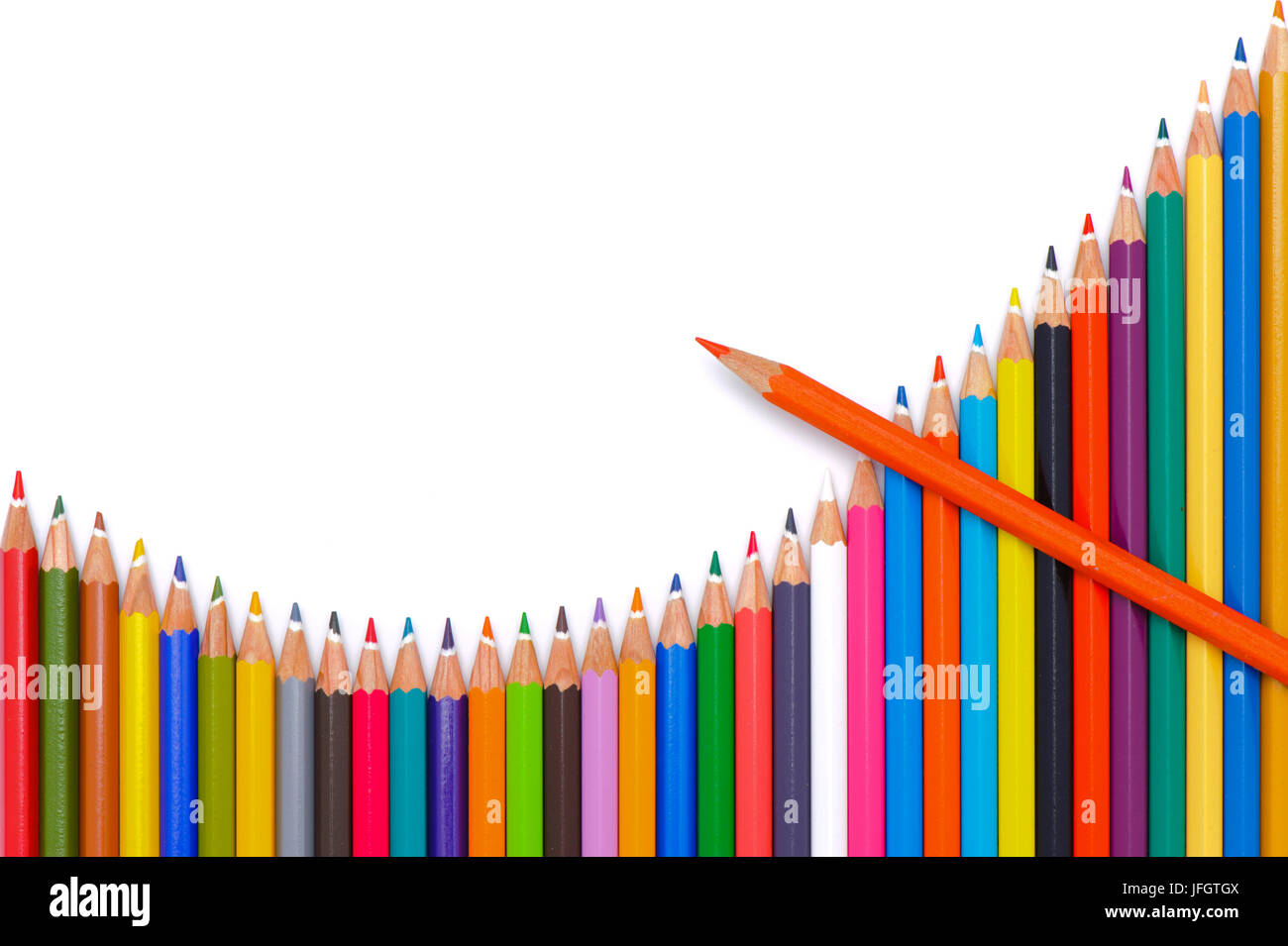 Diagramm mit Farbstiften Impulse Stockfoto