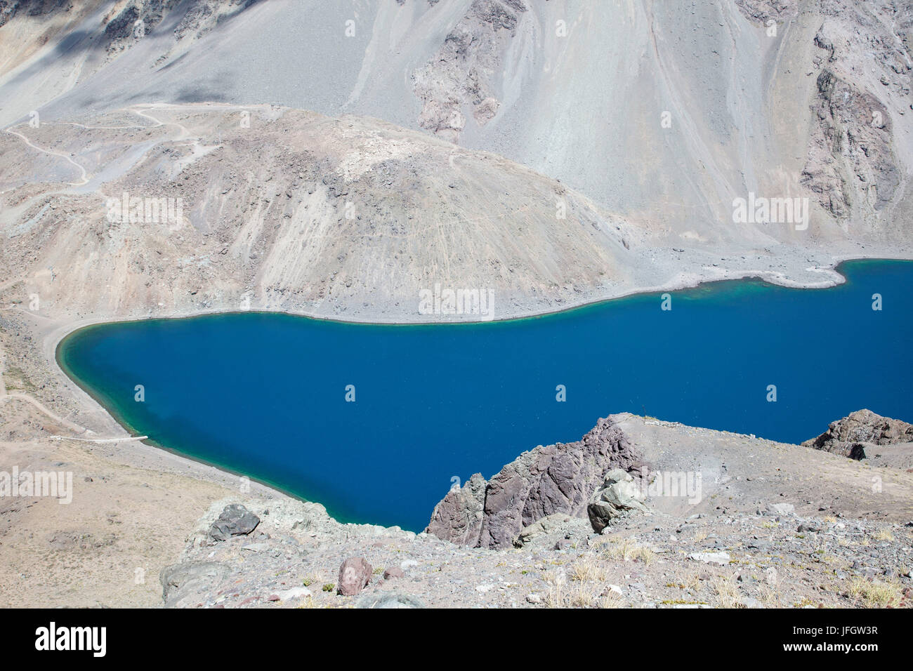 Chile, Portillo im Sommer, Laguna del Inca Stockfoto