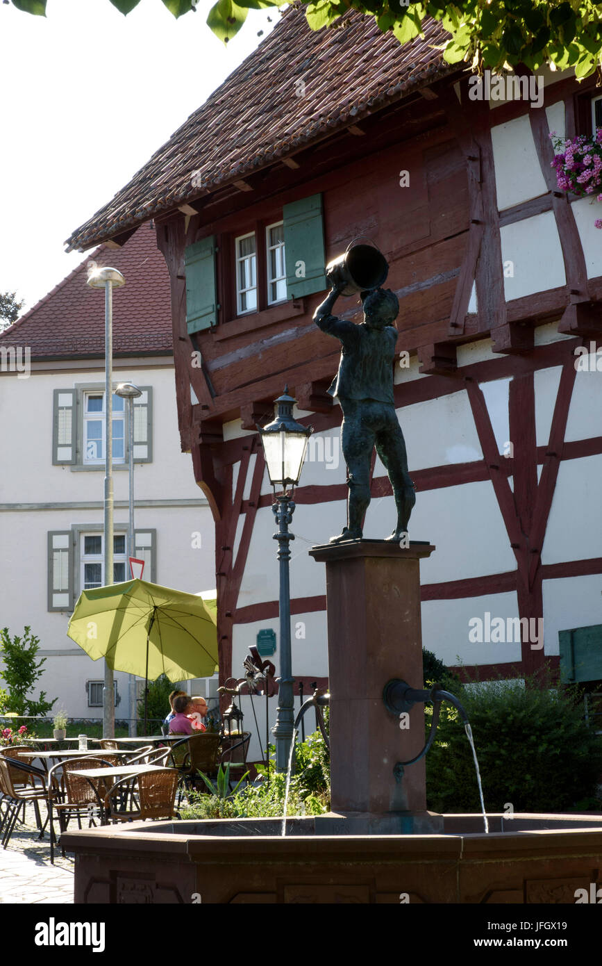 Immenstaad Brunnen Figur Die Starken Vinzenz 1984 Neben Der