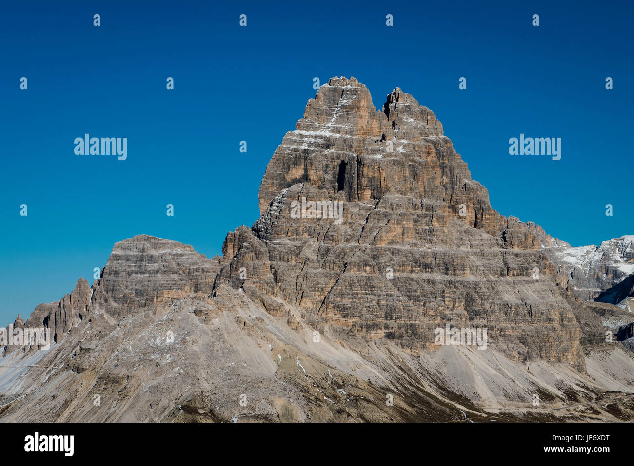 Tre Cime, Dolomiten, Herbst, Luftaufnahmen, Sextener Dolomiten, Misurina, Ventien, Italien Stockfoto