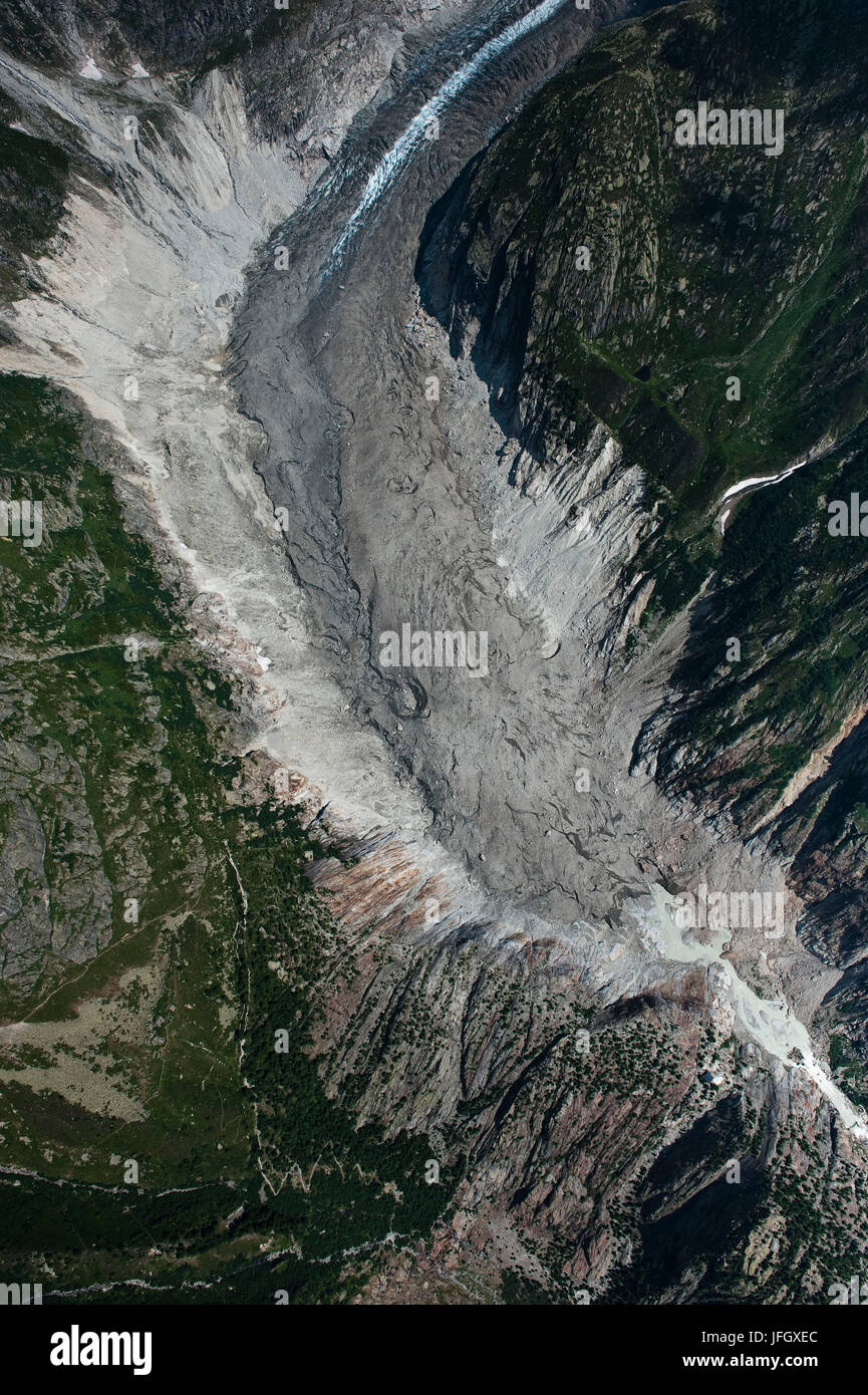 Fieschergletschers im Goms, Luftaufnahmen, Wallis, Schweiz Stockfoto