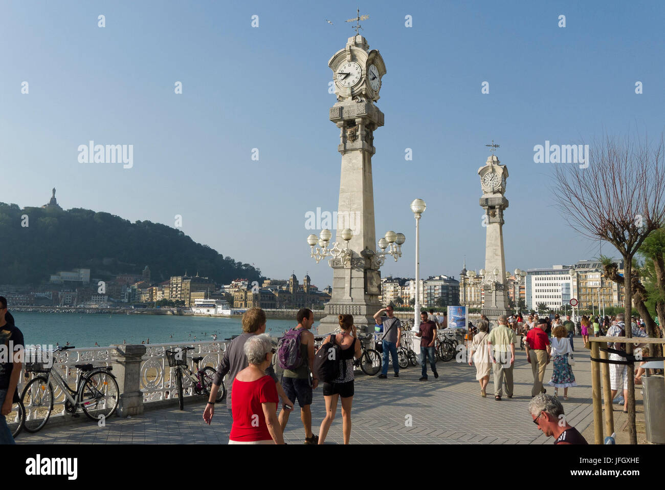 Direkt am Meer, Donostia-San Sebastián, Gipuzkoa, die baskischen Provinzen, Spanien Stockfoto