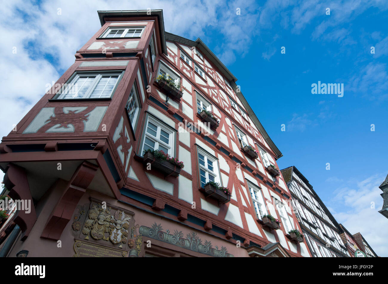 Rathaus, Altstadt, grüner Berg, Vogelsberg, Hessen, Deutschland Stockfoto