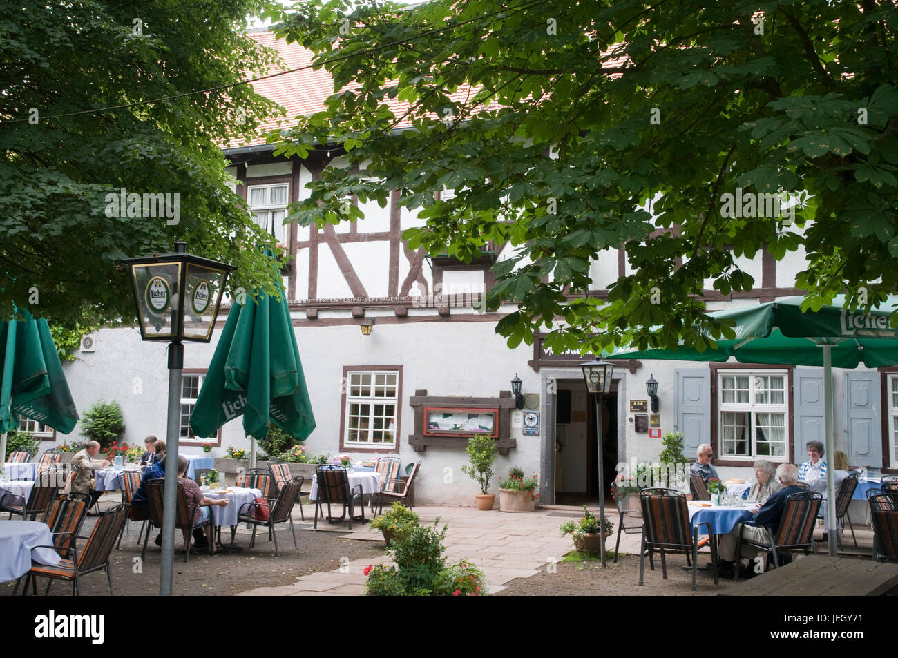 Restaurant Alte Kloster Muhle Zisterzienser Kloster Arnsburg Licht Hessen Deutschland Stockfotografie Alamy