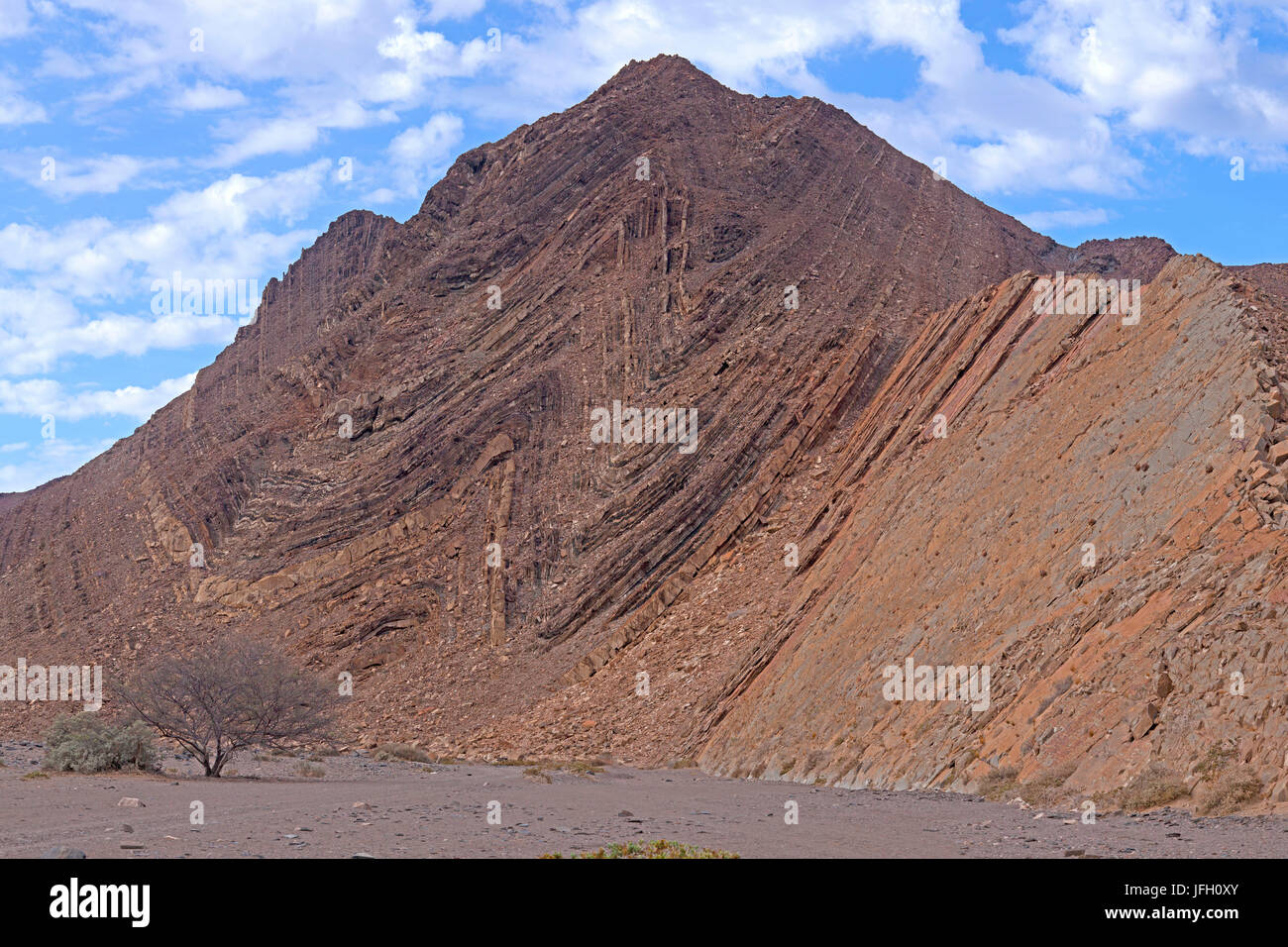 W-förmige eröffnet Rock am Ugab River, Damaraland, Namibia Stockfoto