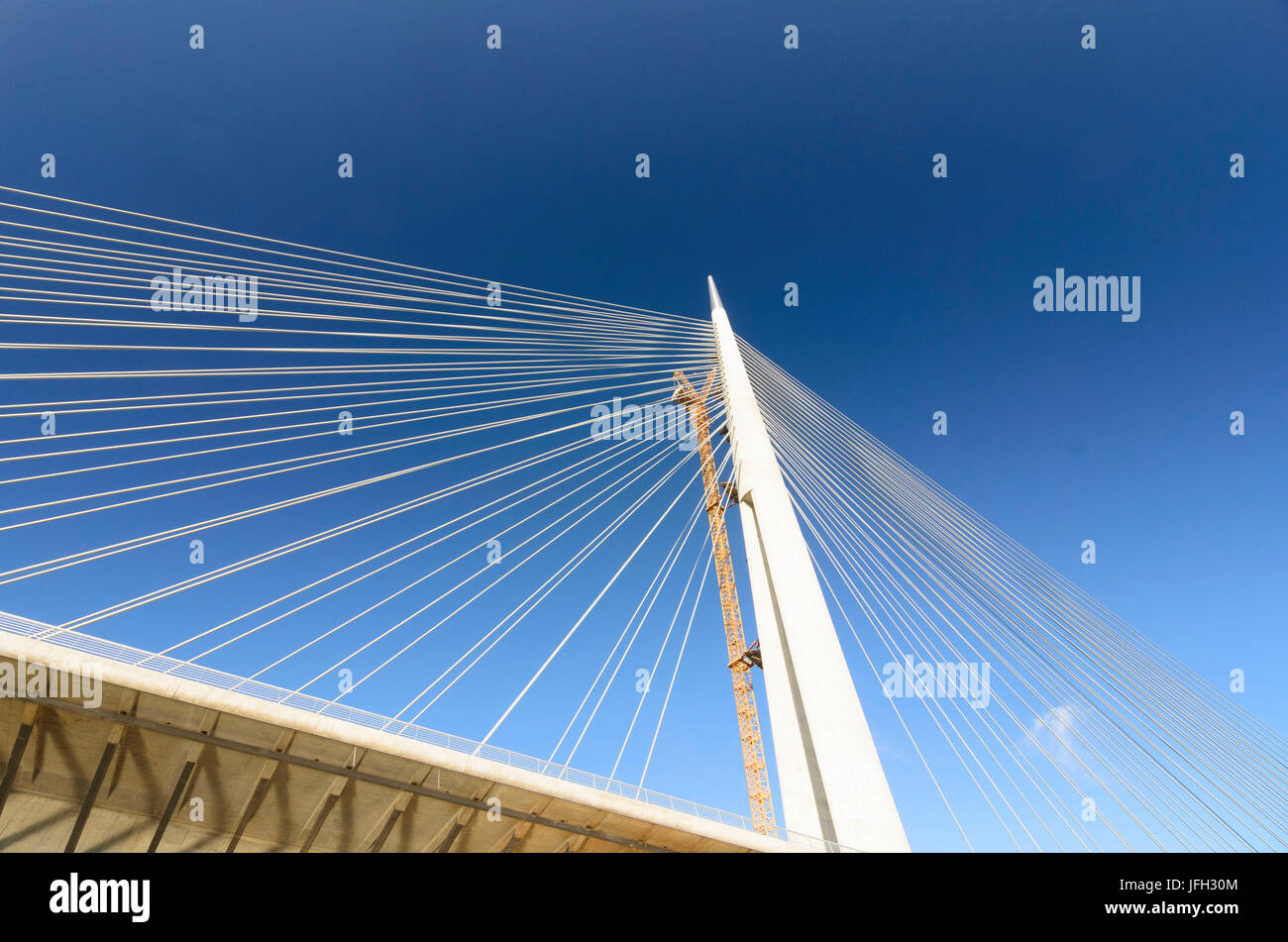 derzeit im Bau sparen Sie Brücke über Ada Ciganlija, Serbien, Belgrad Stockfoto