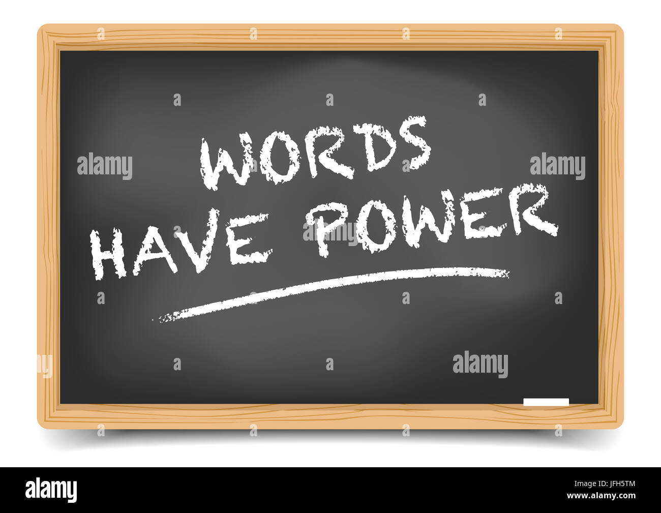 Blackboard Worte haben Macht Stockfoto