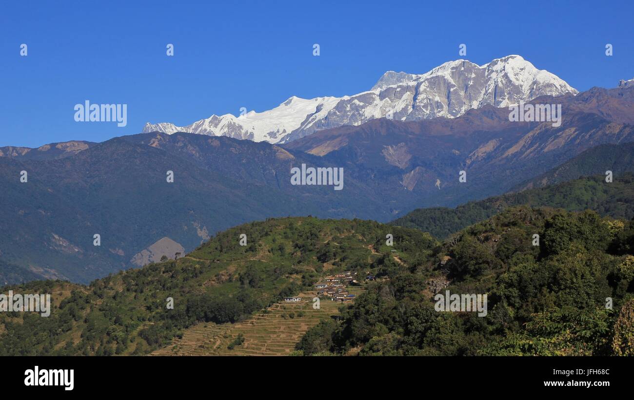 Annapurna-Sortiment Stockfoto