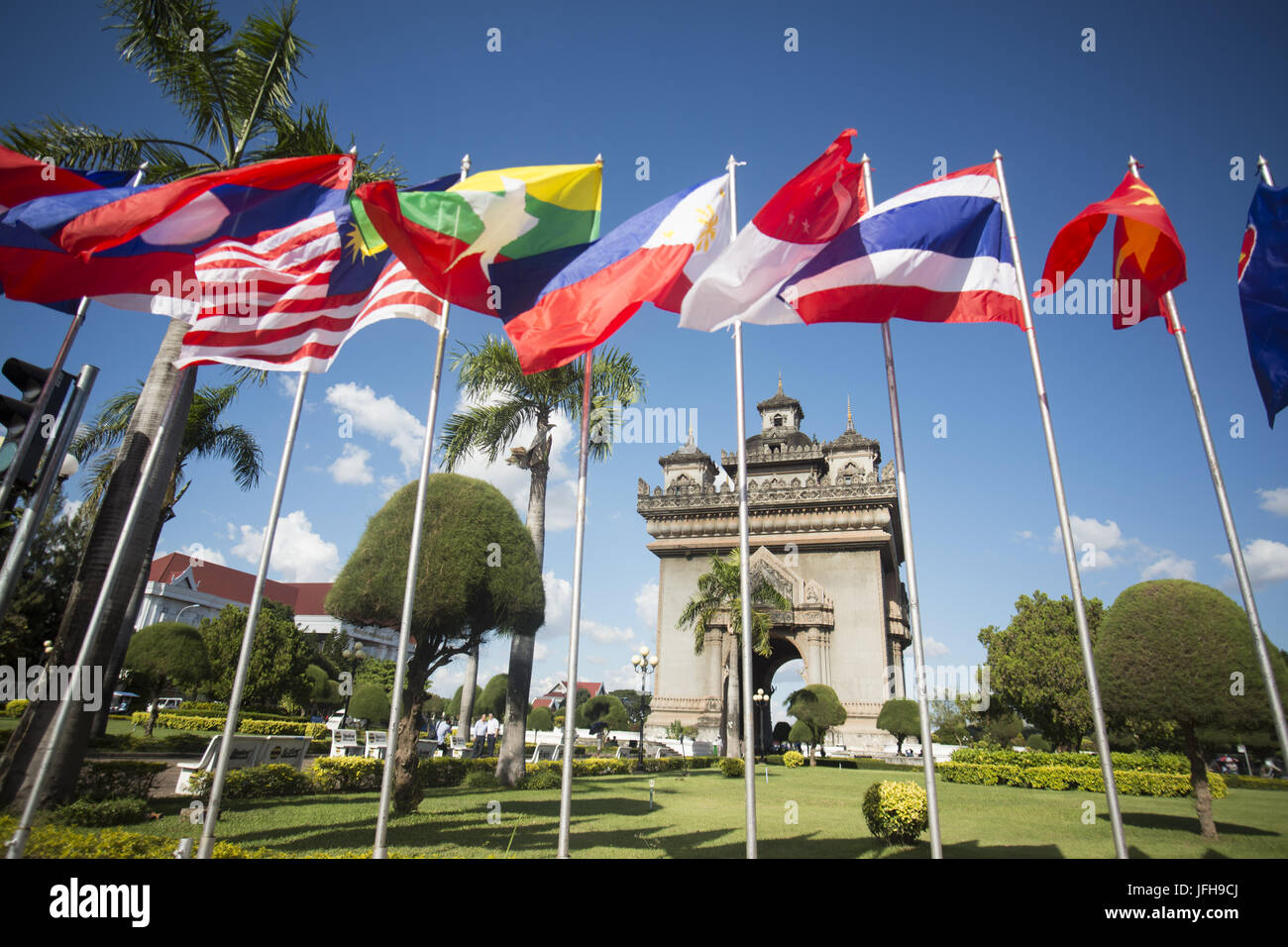 LAOS VIENTIANE PATUXAI ARCH Stockfoto