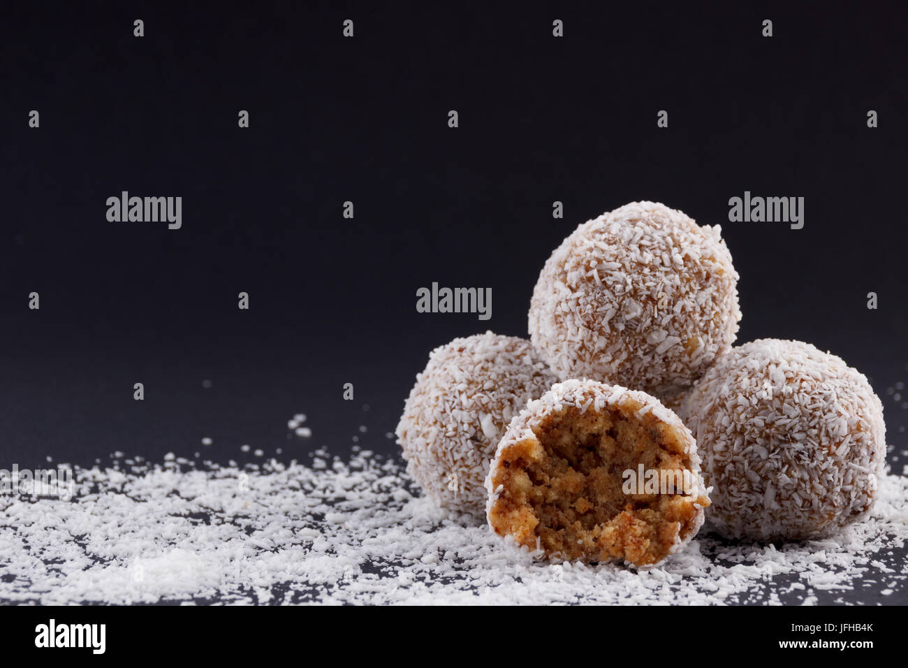 Hausgemachte Coconut Rum Kugeln Stockfoto