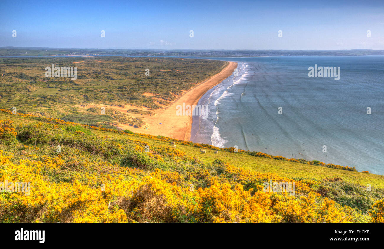 Saunton Sands Devon Küste in der Nähe von Croyde England UK in hdr Stockfoto