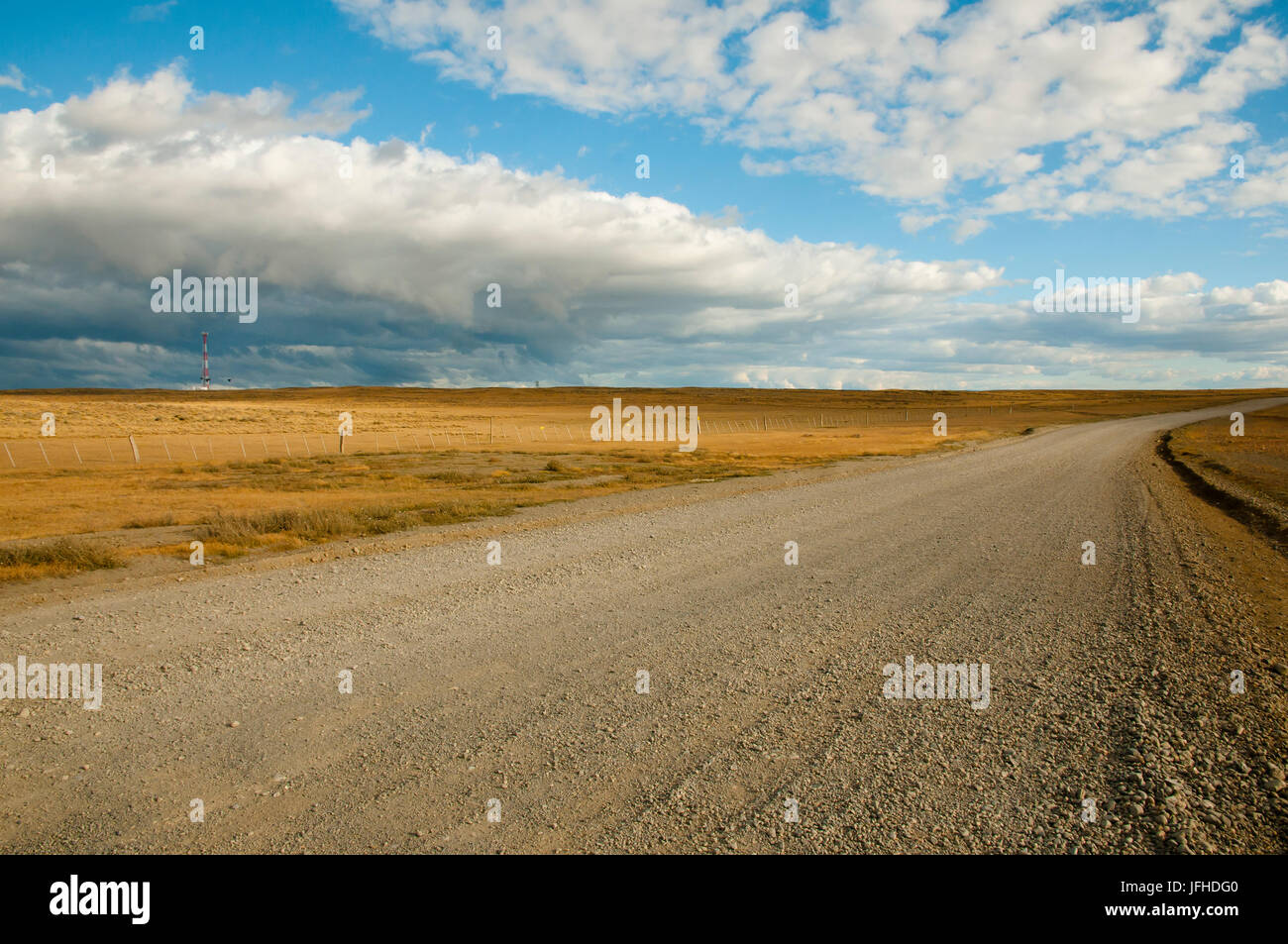 Gravel Road - Tierra Del Fuego - Chile Stockfoto