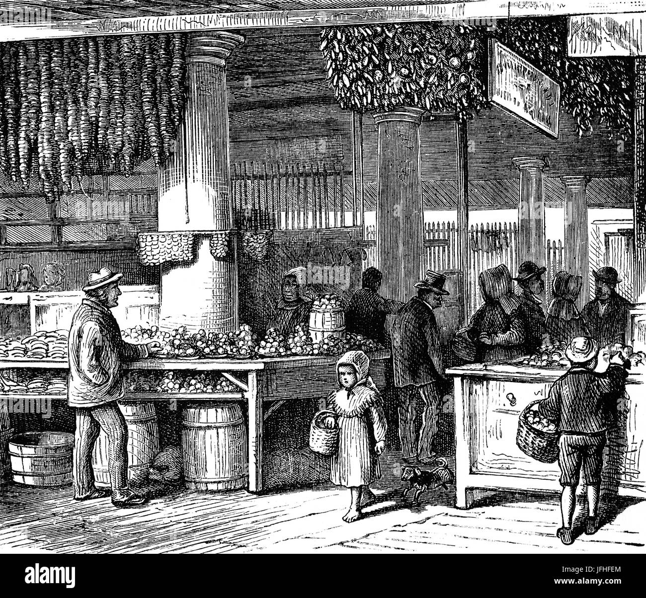 1879: die französischen Gemüsemarkt in New Orleans, Louisiana, Vereinigte Staaten von Amerika Stockfoto