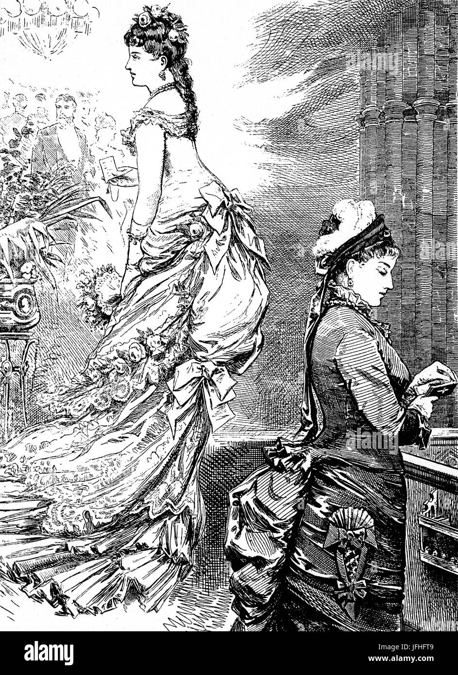 1879: junge Frauen während der Fastnacht und Fastenzeit, New Orleans, Louisiana, Vereinigte Staaten von Amerika Stockfoto